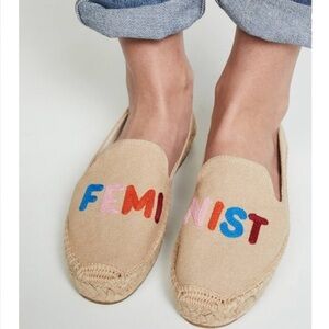 NEW Soludos Feminist Espadrilles Flats Slip On Colorful Embroidered US 6 NWOB